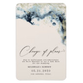 Waterverf Waves Gold Wedding Wijzig de datum Magneet (Verticaal)