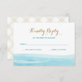 Waterverf Waves Ocean Beach Wedding Response Kaart (Voorkant / Achterkant)