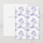 Waterverf Waves & Ships Patroon Briefkaart (Voorkant / Achterkant)