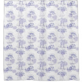 Waterverf Waves & Ships Patroon Douchegordijn (Voorkant)