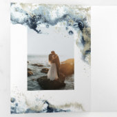 Waterverf Waves Tri-Fold bruiloft uitnodiging (Binnenzijde eerst)