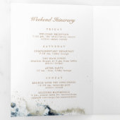 Waterverf Waves Tri-Fold Huwelijksprogramma Drieluik Uitnodiging (Binnenzijde eerst)