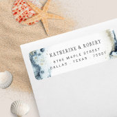 Waterverf Waves Weduwingadreslabel Etiket