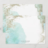 Waterverf Waves Zand Pastel Stationery Note Kaart Notitiekaartje (Voorkant / Achterkant)