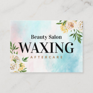 Waterverf Waxing Aftercare Card Visitekaartje