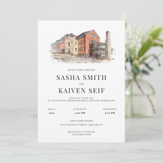 Waterverf Weddenschap Venue Kaart (Staand voorkant)