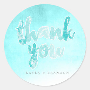 Waterverf - Weddenschappen - Blauwgroen   WOORDEN Ronde Sticker