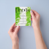 Waterverf WEDDING MENU. Flyer (Hand)