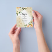 Waterverf WEDDING MENU. Flyer (Hand)