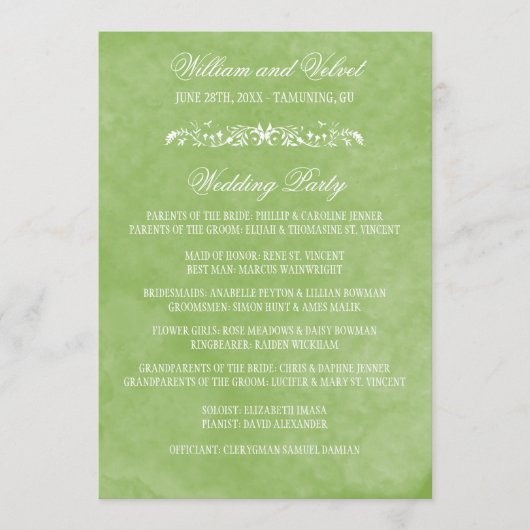 Waterverf Wedding Programma's (Voorkant)