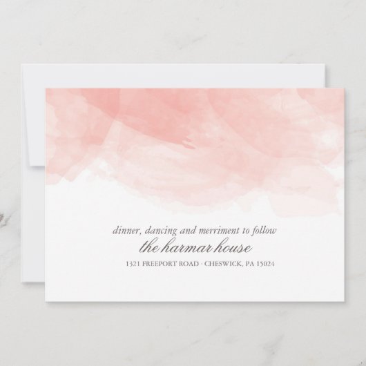 Waterverf Wedding Reception Kaart (Voorkant)