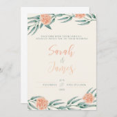 Waterverf Wedding Uitnodiging Sjabloon (Voorkant / Achterkant)