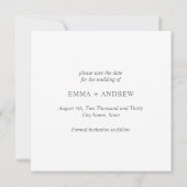 Waterverf Weer Monogram Square Save the Date Kaart (Achterkant)