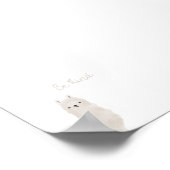 Waterverf Wees vriendelijk lama print (Hoek)