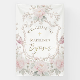 waterverf weide bloemen Doop welkom Spandoek