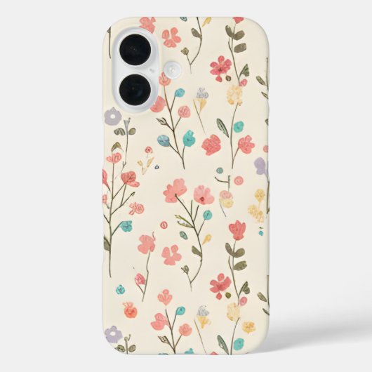 Waterverf Weide Bloemmotief Case-Mate iPhone Case (Achterkant)
