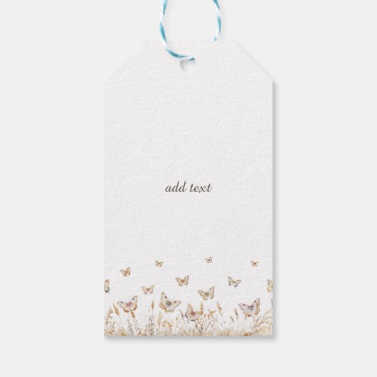 Waterverf weide vlinders cadeaulabel (Achterkant)