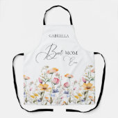 Waterverf weide wilde bloem beste mam ooit schort (Voorkant)