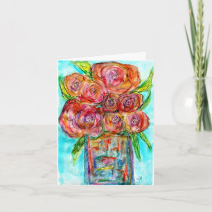 Waterverf Wenskaart Floral Arrangement Kaart