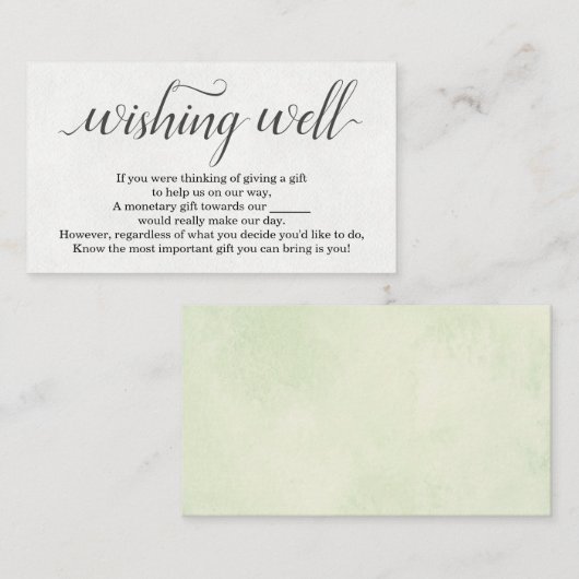 Waterverf Wensput voor Trouwkaart Informatiekaartje (Voorkant / Achterkant)