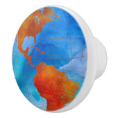 Waterverf wereld keramische knop (Rechts)
