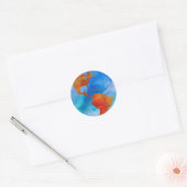 Waterverf wereld ronde sticker (Envelop)