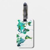 Waterverf wereld van de kaart bagagelabel (Achterkant verticaal)
