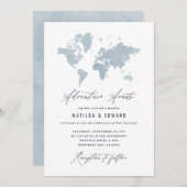 Waterverf wereldkaart bruiloft (Voorkant / Achterkant)