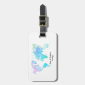 Waterverf Wereldkaart Bruiloft Pas getrouwd Trip G Bagagelabel (Voorkant verticaal)