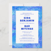 Waterverf Wervelt Aangepaste QR CODE Bar Bat Mitzv Kaart (Voorkant)