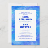 Waterverf Wervelt Aangepaste QR CODE Bar Bat Mitzv Kaart (Voorkant)