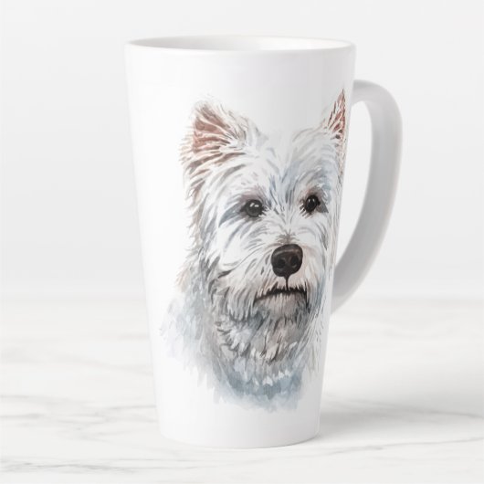 Waterverf West Highland White Terrier Latte Mok (Rechterhoek)