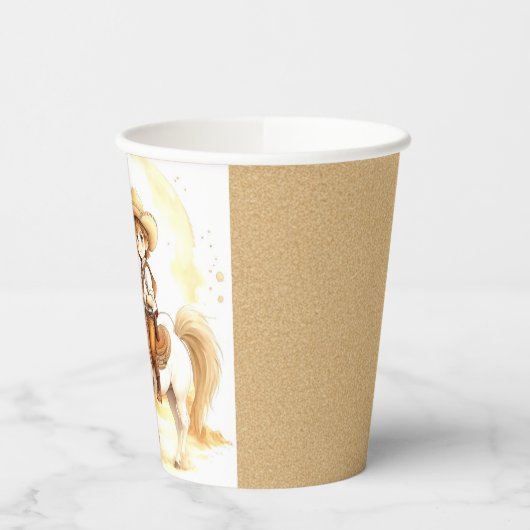 Waterverf Western Cowboy Baby shower Papieren Bekers (Links)