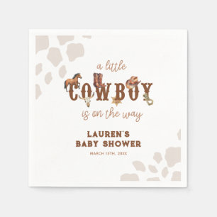 Waterverf Westerne kleine cowboy baby boy shower Servet