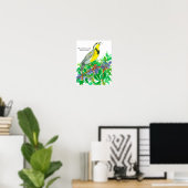 Waterverf Westerne Meadowlark Bird Poster (Thuiskantoor)