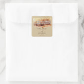 Waterverf Westerne Wheat Wedding Square Sticker (Tas)