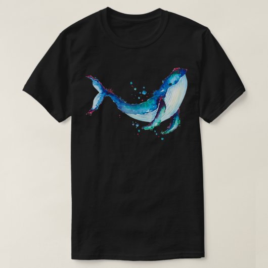 Waterverf Whale 5 T-shirt (Design voorkant)