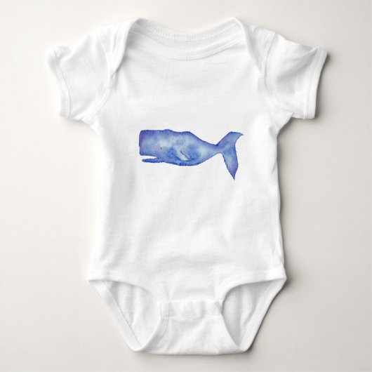 Waterverf Whale baby kleding Romper (Voorkant)