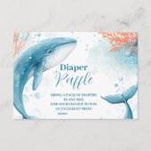 Waterverf Whale Onder het Zee Diapper Raffle Informatiekaartje (Voorkant)