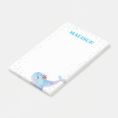 Waterverf Whale Post It Note (Schuin)