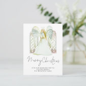 Waterverf Whimsical Angel Merry-kerstscript Briefkaart (Staand voorkant)