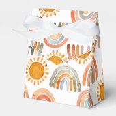 Waterverf Whimsical Boho Rainbow en Sun Bedankdoosjes (Voorkant Zijde)