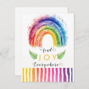 Waterverf Whimsical Boho Rainbow Wenskaart Kaart