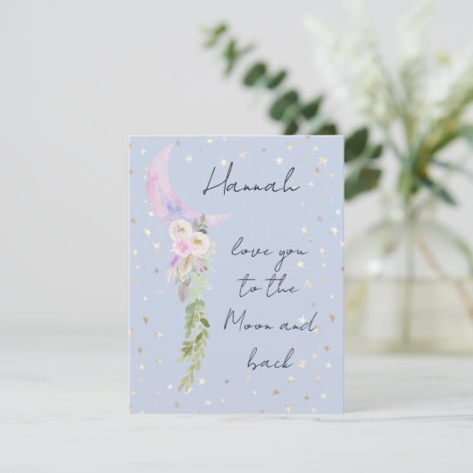 Waterverf Whimsical Love U to Moon and Back (Staand voorkant)