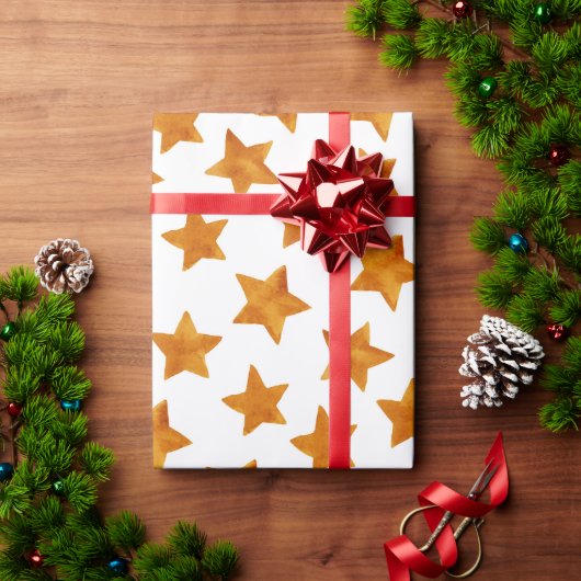 Waterverf Whimsical Stars Pattern Cadeaupapier (Feestdagen Geschenken)
