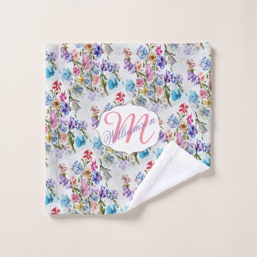 WATERVERF WHIMSISCHE FLORALE BAD HANDDOEK (Wasdoekje)