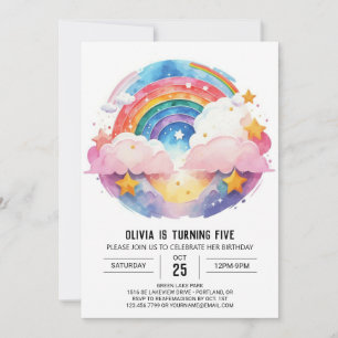 Waterverf Whimsy Clouds Verjaardag Kaart