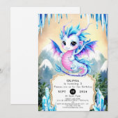 Waterverf Whimsy Dragon Verjaardag Kaart (Voorkant / Achterkant)