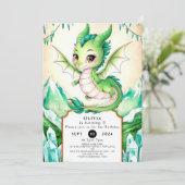 Waterverf Whimsy Dragon Verjaardag Kaart (Staand voorkant)