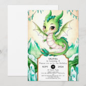 Waterverf Whimsy Dragon Verjaardag Kaart (Voorkant / Achterkant)